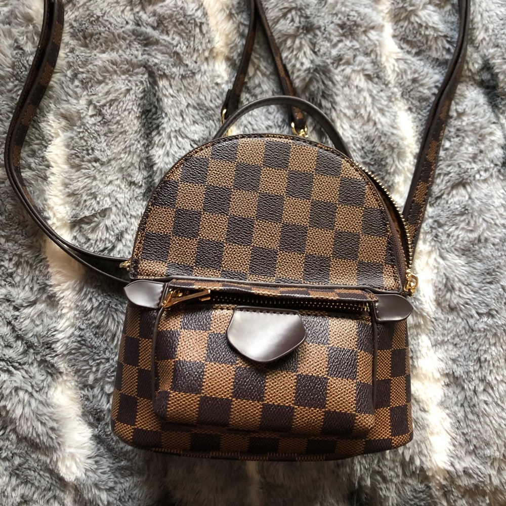 Brown/coffee plaid backpack purse